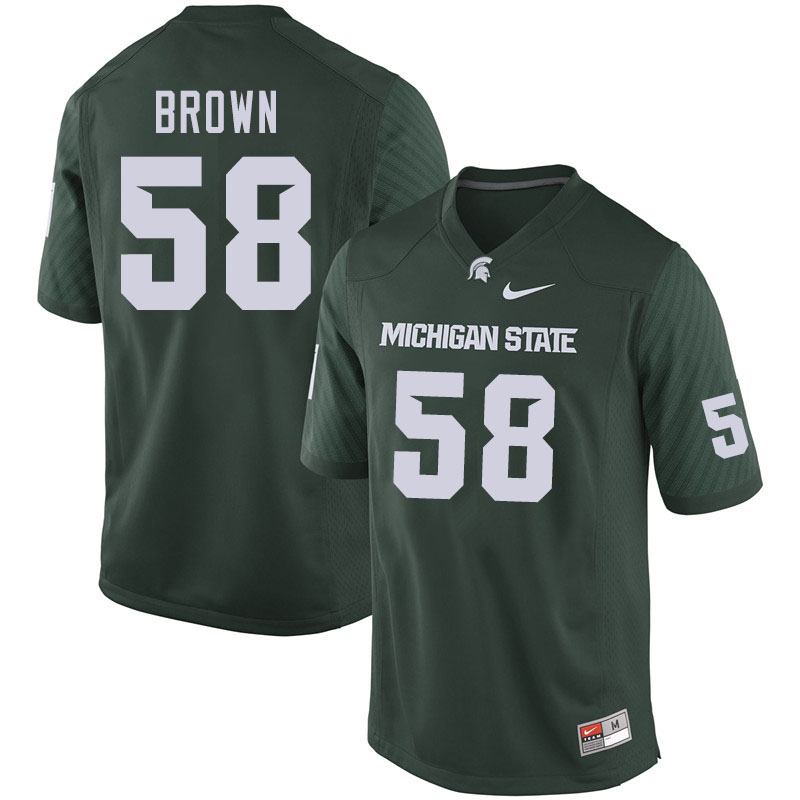 Men #58 Spencer Brown Michigan State Spartans College Football Jerseys Sale-Green